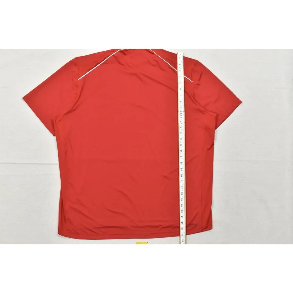 Adidas Nebraska Cornhuskers Men's 2XL Red Short Sleeve Polo Shirt Embroidered Lo